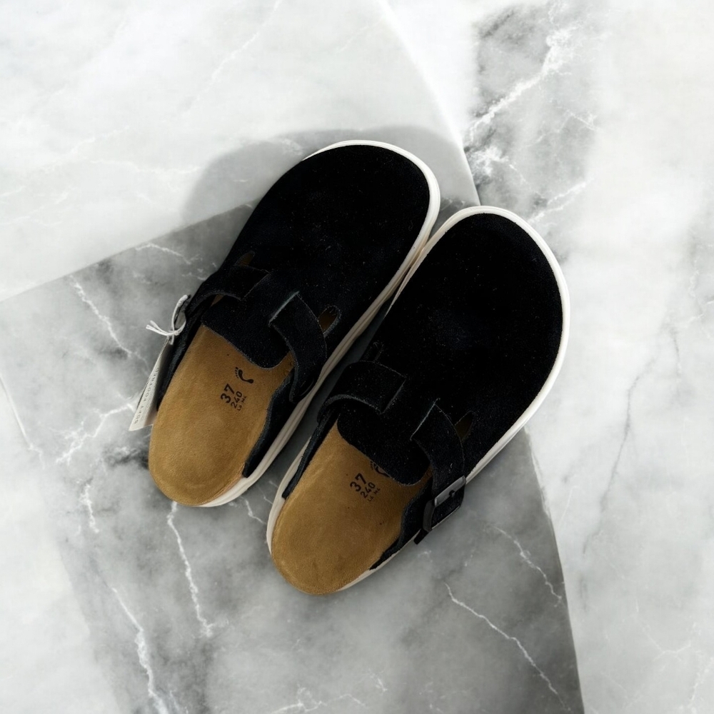 Birkenstock Papillio Black Narrow Chunky Platform Clog Shoes